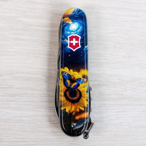 Ножи и мультитулы Victorinox Швейцарский складной нож 91мм Victorinox HUNTSMAN UKRAINE 1.3713.3.T3240pw