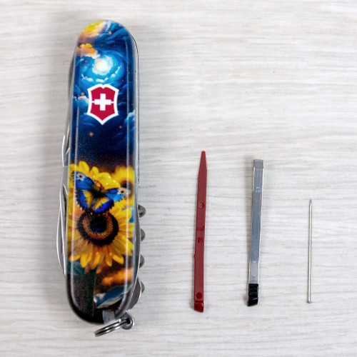 Ножи и мультитулы Victorinox Швейцарский складной нож 91мм Victorinox HUNTSMAN UKRAINE 1.3713.3.T3240pw