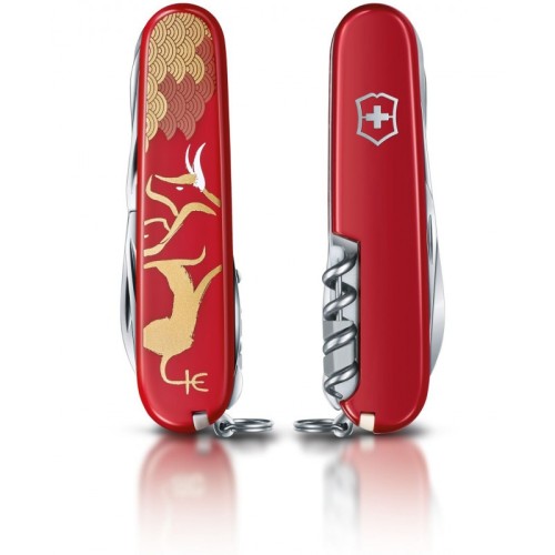 Ножи и мультитулы Victorinox Складаний ніж Victorinox HUNTSMAN "Year of the Ox" 1.3714.E10