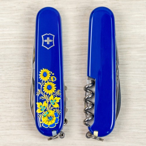 Ножи и мультитулы Victorinox Швейцарский складной нож 91мм Victorinox SPARTAN UKRAINE 1.3603.2_T1050u