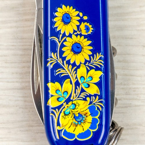 Ножи и мультитулы Victorinox Швейцарский складной нож 91мм Victorinox SPARTAN UKRAINE 1.3603.2_T1050u