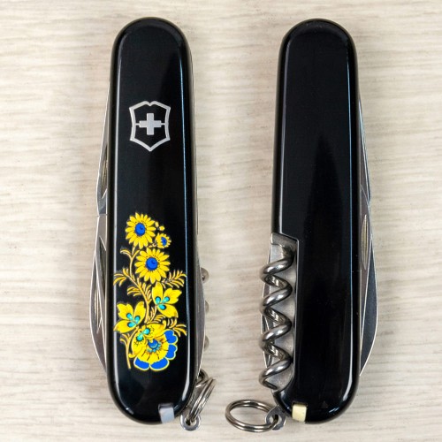 Ножі та мультитули Victorinox Складаний ніж Victorinox SPARTAN UKRAINE Квіти 1.3603.3_T1050u