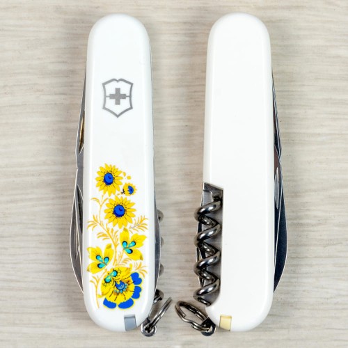 Ножи и мультитулы Victorinox Швейцарский складной нож 91мм Victorinox SPARTAN UKRAINE 1.3603.7_T1050u