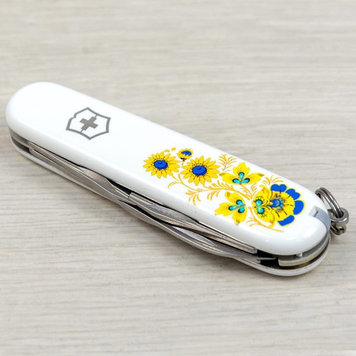 Ножи и мультитулы Victorinox Швейцарский складной нож 91мм Victorinox SPARTAN UKRAINE 1.3603.7_T1050u