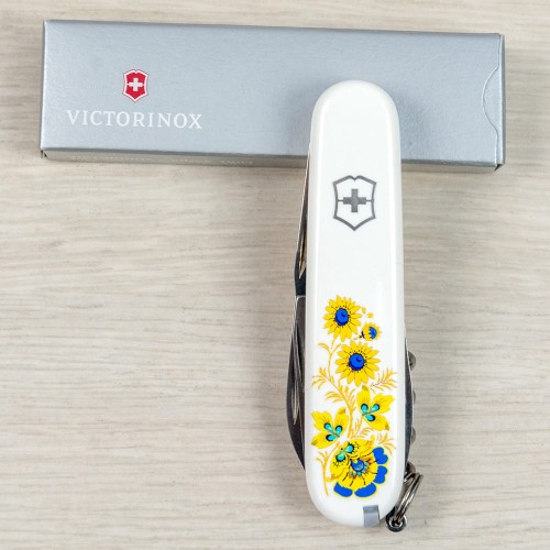 Ножи и мультитулы Victorinox Швейцарский складной нож 91мм Victorinox SPARTAN UKRAINE 1.3603.7_T1050u