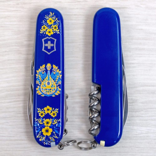 Ножи и мультитулы Victorinox Швейцарский складной нож 91мм Victorinox SPARTAN UKRAINE 1.3603.2.T1370u