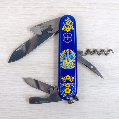 Ножи и мультитулы Victorinox Швейцарский складной нож 91мм Victorinox SPARTAN UKRAINE 1.3603.2.T1370u