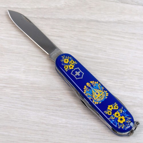Ножи и мультитулы Victorinox Швейцарский складной нож 91мм Victorinox SPARTAN UKRAINE 1.3603.2.T1370u