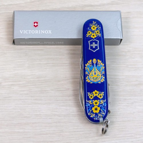 Ножи и мультитулы Victorinox Швейцарский складной нож 91мм Victorinox SPARTAN UKRAINE 1.3603.2.T1370u