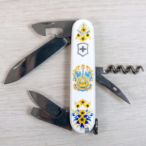 Ножи и мультитулы Victorinox Швейцарский складной нож 91мм Victorinox SPARTAN UKRAINE 1.3603.7.T1370u