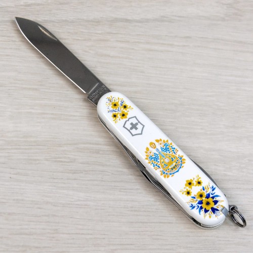 Ножи и мультитулы Victorinox Швейцарский складной нож 91мм Victorinox SPARTAN UKRAINE 1.3603.7.T1370u