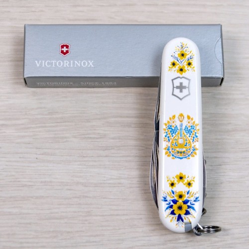 Ножи и мультитулы Victorinox Швейцарский складной нож 91мм Victorinox SPARTAN UKRAINE 1.3603.7.T1370u