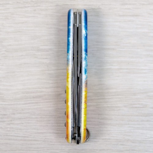 Ножи и мультитулы Victorinox Швейцарский складной нож 91мм Victorinox SPARTAN UKRAINE 1.3603.7.T3160pw