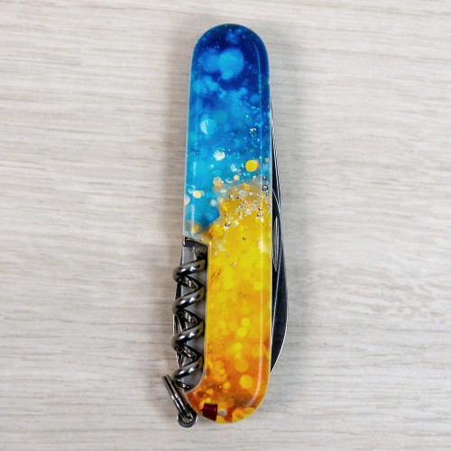 Ножи и мультитулы Victorinox Швейцарский складной нож 91мм Victorinox SPARTAN UKRAINE 1.3603.7.T3160pw