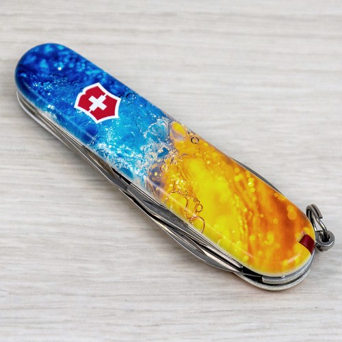 Ножи и мультитулы Victorinox Швейцарский складной нож 91мм Victorinox SPARTAN UKRAINE 1.3603.7.T3160pw