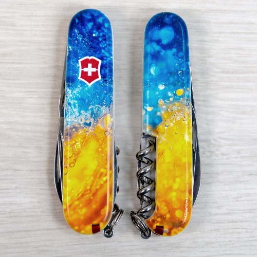 Ножи и мультитулы Victorinox Швейцарский складной нож 91мм Victorinox SPARTAN UKRAINE 1.3603.7.T3160pw