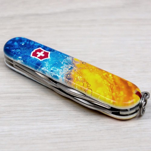 Ножи и мультитулы Victorinox Швейцарский складной нож 91мм Victorinox SPARTAN UKRAINE 1.3603.7.T3160pw
