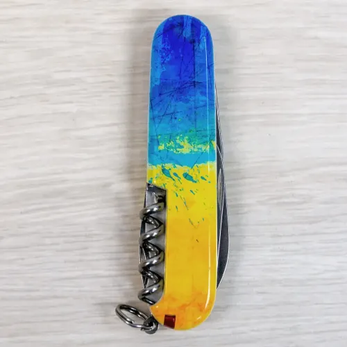 Ножі та мультитули Victorinox Складаний ніж Victorinox SPARTAN UKRAINE Жовто-синій малюнок 1.3603.7.T3100pw