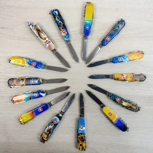 Ножі та мультитули Victorinox Складаний ніж Victorinox SPARTAN UKRAINE Жовто-синій малюнок 1.3603.7.T3100pw