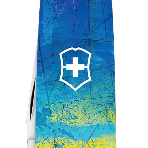 Ножи и мультитулы Victorinox Швейцарский складной нож 91мм Victorinox SPARTAN UKRAINE 1.3603.7.T3100pw