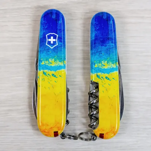 Ножі та мультитули Victorinox Складаний ніж Victorinox SPARTAN UKRAINE Жовто-синій малюнок 1.3603.7.T3100pw