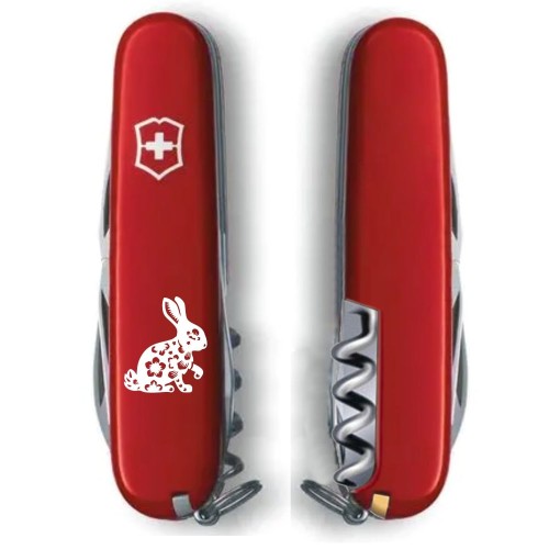 Ножи и мультитулы Victorinox Складаний ніж Victorinox SPARTAN ZODIAC Бенгальський Кролик білий 1.3603_Z2060u