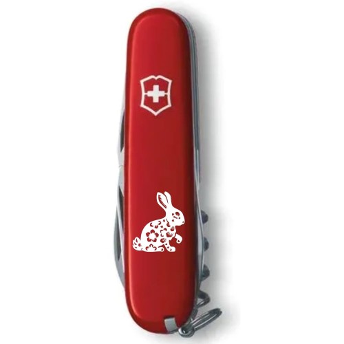 Ножи и мультитулы Victorinox Складаний ніж Victorinox SPARTAN ZODIAC Бенгальський Кролик білий 1.3603_Z2060u