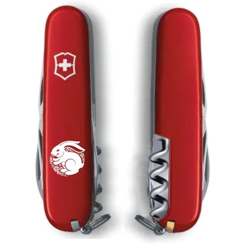 Ножі та мультитули Victorinox Складаний ніж Victorinox SPARTAN ZODIAC Щасливий Кролик біл. 1.3603_Z2160u