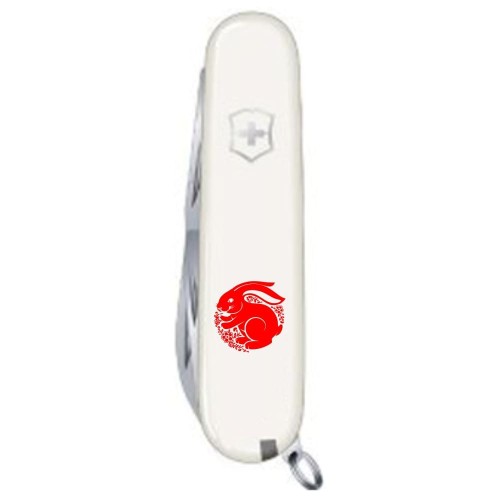 Ножи и мультитулы Victorinox Складаний ніж Victorinox SPARTAN ZODIAC Щасливий кролик черв. 1.3603.7_Z2161u