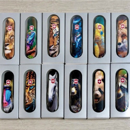 Ножи и мультитулы Victorinox Швейцарский складной нож 91мм Victorinox SUPER TINKER ANIMAL 1.4703.7.F1090pw