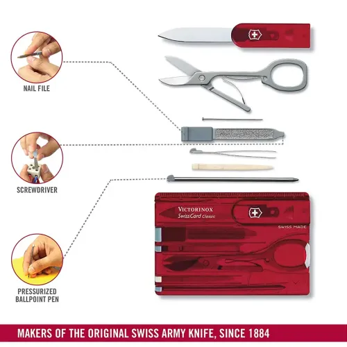 Ножі та мультитули Victorinox Картка-мультитул Victorinox SWISSCARD 0.7100.TB1