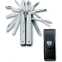 Мультитул Victorinox SWISSTOOL X 3.0327.L + черный кожаный чехол