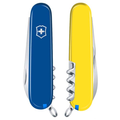 Ножі та мультитули Victorinox Складаний ніж Victorinox WAITER UKRAINE синьо-жовтий 0.3303.2.8