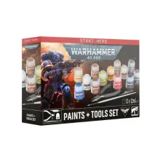 Набір WARHAMMER 40000: 40K PAINTS + TOOLS ENG/SPA/PORT/LATV/ROM