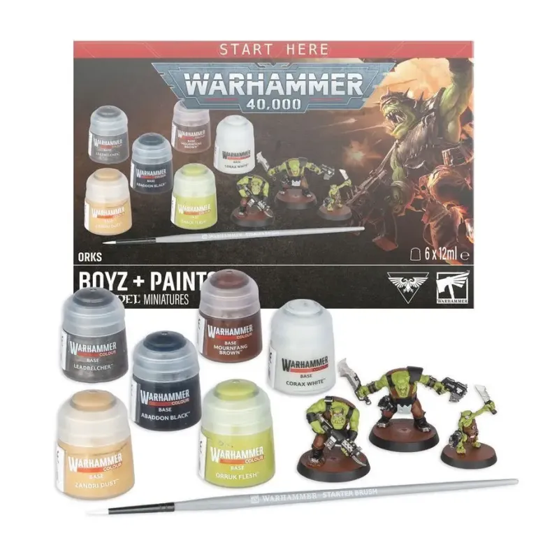 Набір WARHAMMER 40000: ORKS + PAINTS ENG/SPA/PORT/LATV/ROM