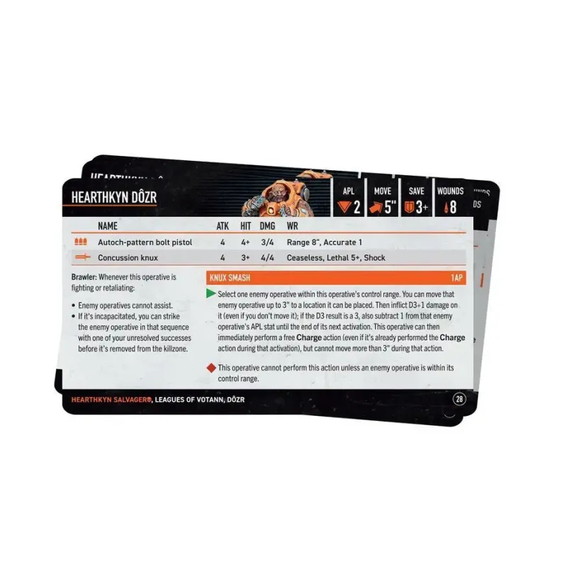 Карты WARHAMMER 40000: KILL TEAM DATACARDS — HEARTHKYN SALVAGERS (ENG)