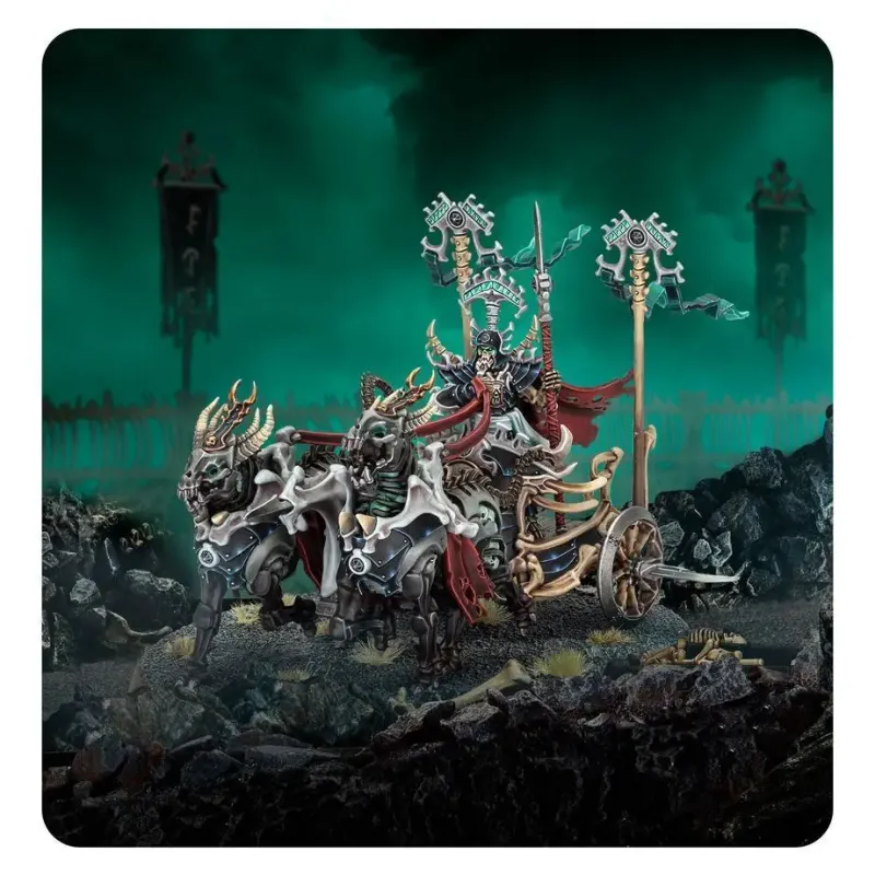 Мініатюра AGE OF SIGMAR: OSSIARCH BONEREAPERS - LIEGE-KAVALOS ON WAR CHARIOT