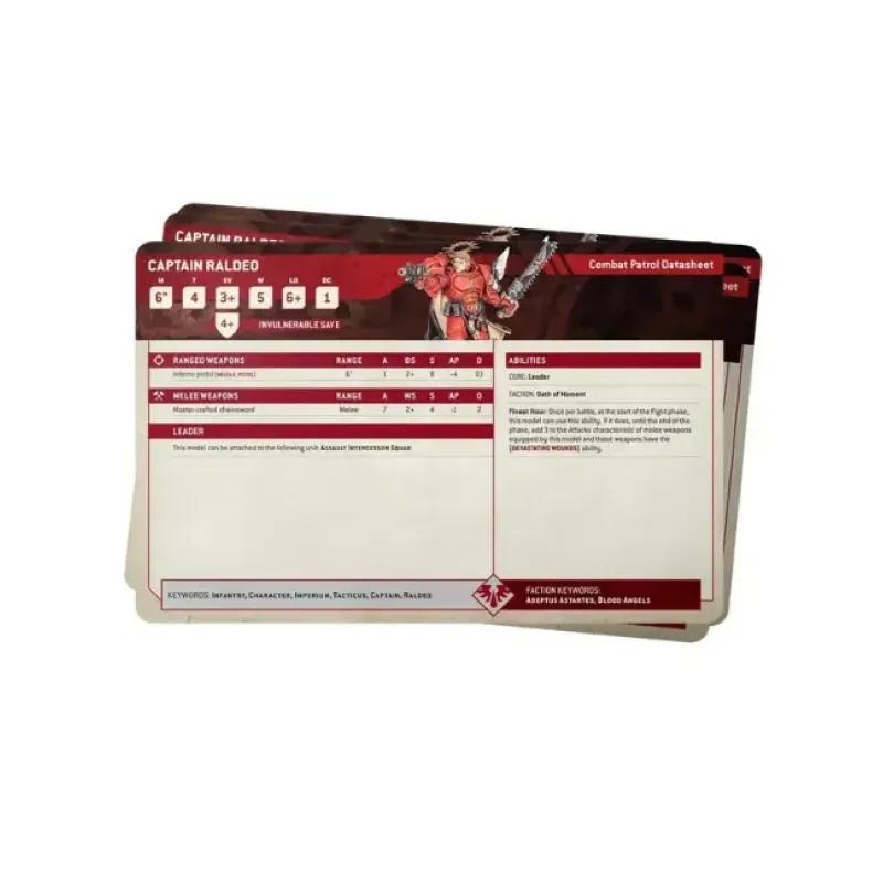 Карты WARHAMMER 40000: DATASHEET CARDS — BLOOD ANGELS (ENG)
