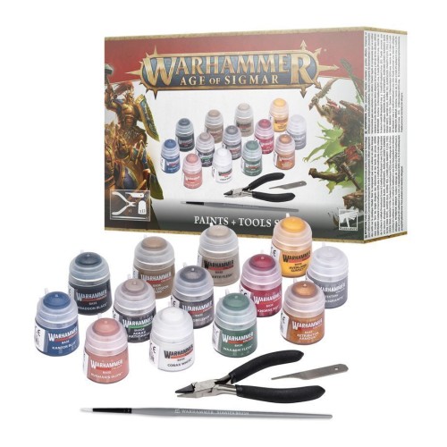 Набір фарб AGE OF SIGMAR: PAINTS+TOOLS ENG/SPA/PORT/LATV/RO