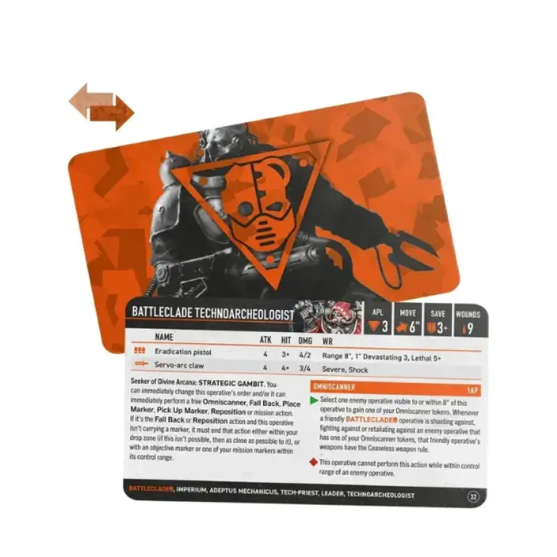 Карты WARHAMMER 40000: KILL TEAM DATACARDS — BATTLECLADE (ENG)