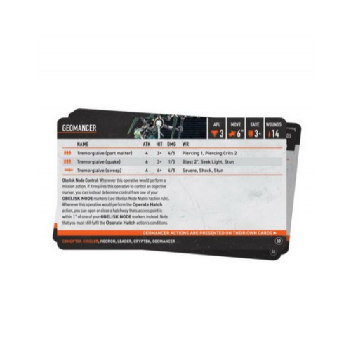 Карти WARHAMMER 40000: KILL TEAM DATACARDS - CANOPTEK CIRCLE (ENG)