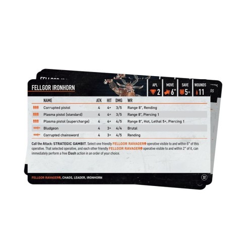 Карти WARHAMMER 40000: KILL TEAM DATACARDS - FELLGOR RAVAGERS (ENG)