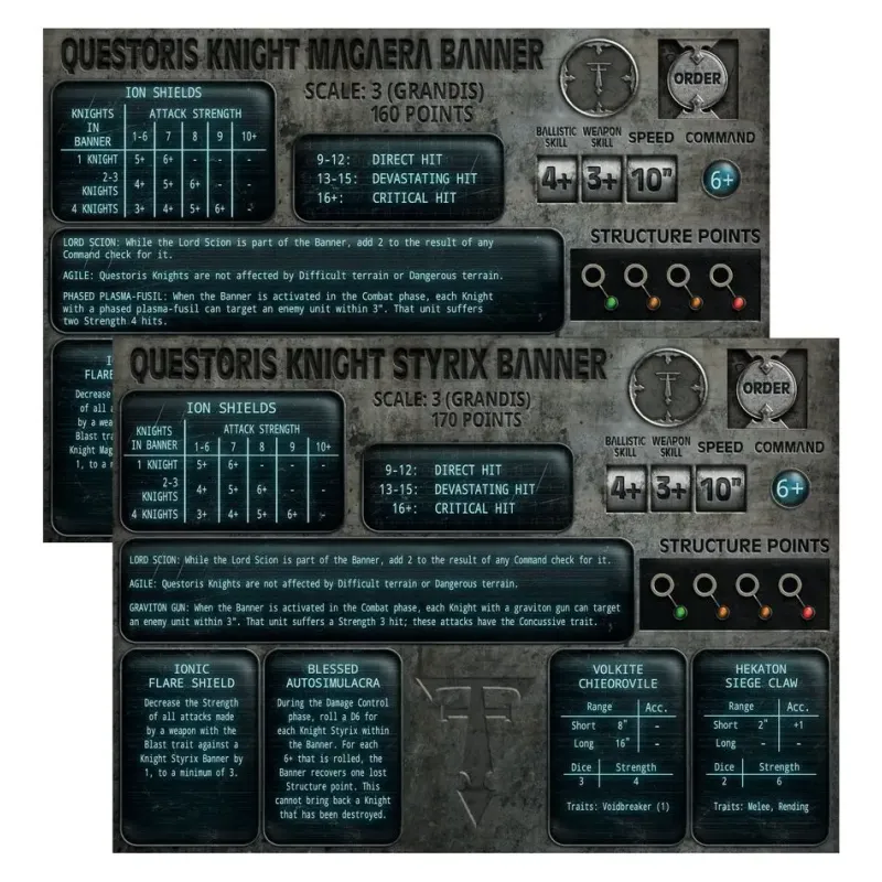Набор миниатюр Games Workshop HH LEGIONS IMPERIALIS — MECHANICUM QUESTORIS KNIGHTS MAGAERA AND STYRIX